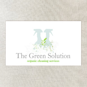 Natural Cleaning Service Spray Bottle Logo Business Card