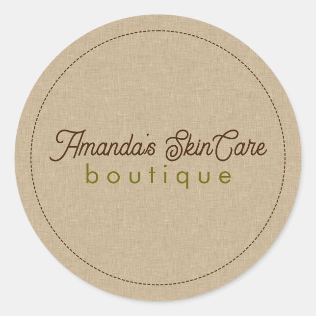 Natural Colour Classic Line Texture Classic Round Sticker (Front)