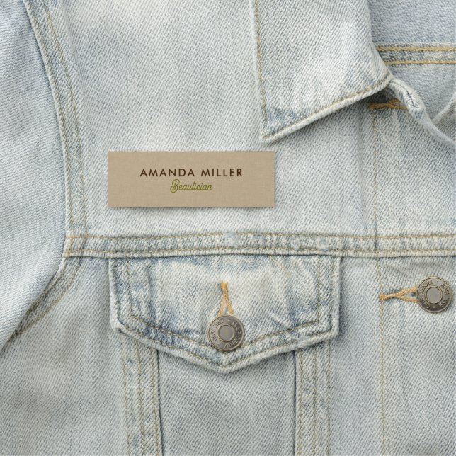 Natural Colour Classic Line Texture Name Tag (In Situ)