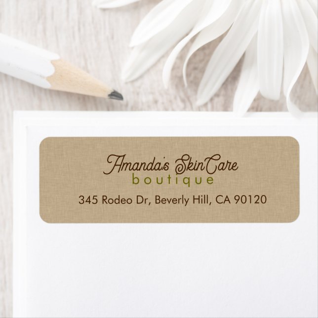 Natural Colour Classic Line Texture Return Address Label (Insitu)