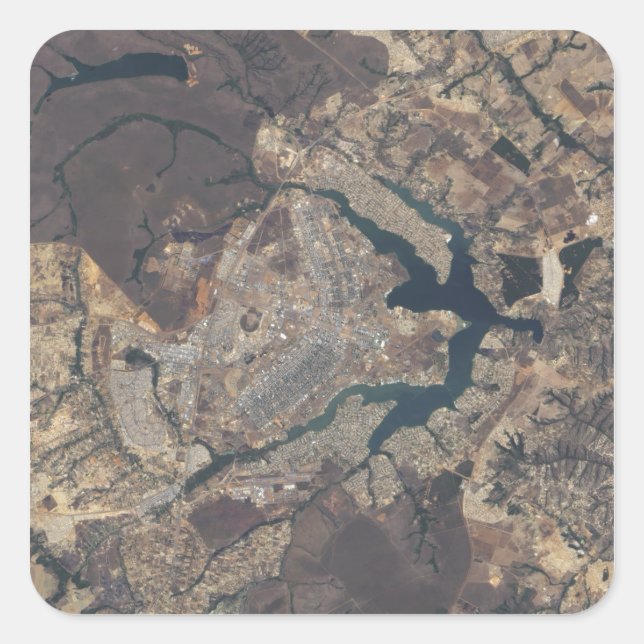 Natural-colour image of BrasÃ¯Â¿Â½lia, Brazil Square Sticker (Front)