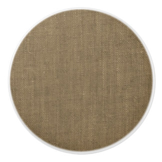 Natural colour linen brown texture modern rustic ceramic knob