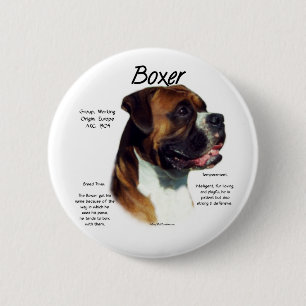 Natural Coloured Boxer Meet the Breed 6 Cm Round Badge