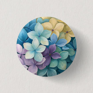 Natural colourful flowers 3 cm round badge