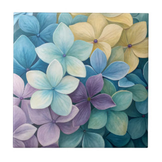 Natural colourful flowers ceramic tile