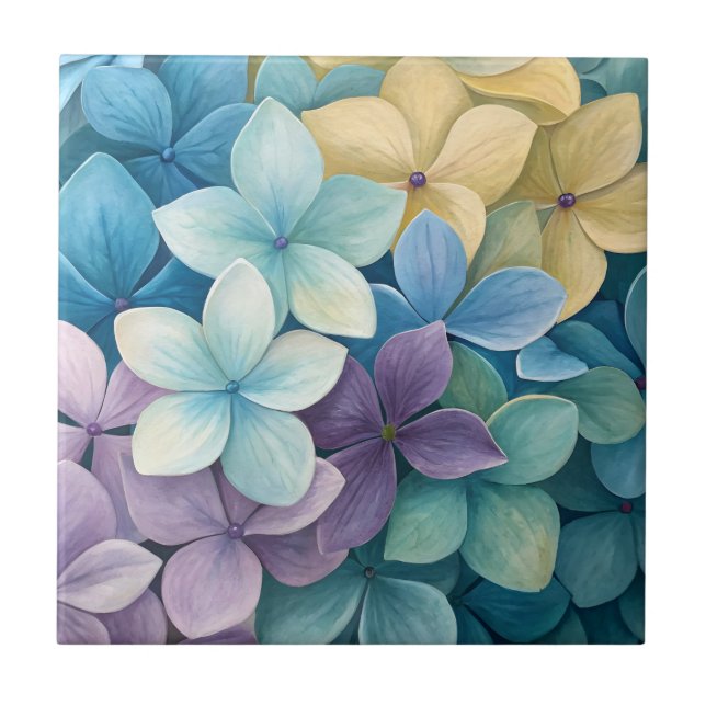 Natural colourful flowers  ceramic tile (Front)