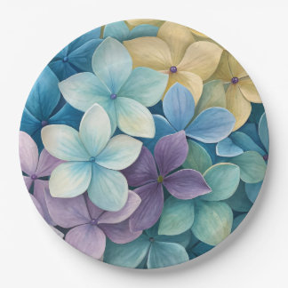Natural colourful flowers paper plate