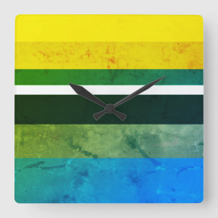 Natural Colours Familiar Horizontal Rectangles Square Wall Clock