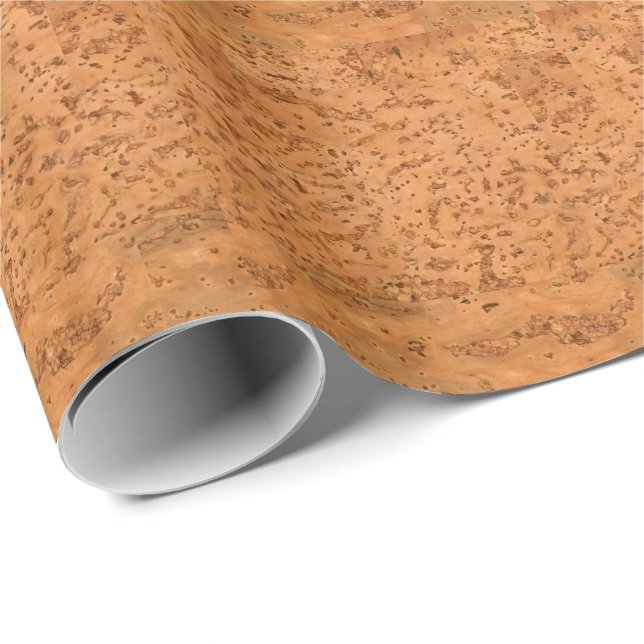 Natural Cork Look Wood Grain Wrapping Paper (Roll Corner)