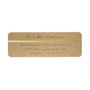 Natural Country Paper Kraft White New Adress RSVP Return Address Label