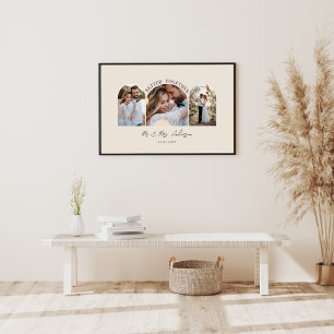Natural cream arch multi photo wedding gift decor print