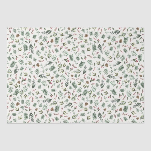 Natural Cream Nature Christmas Tissue Paper (Front)