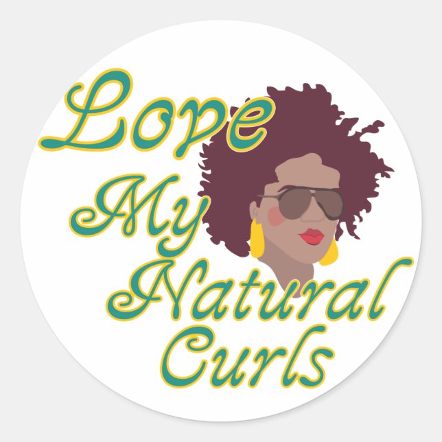 Natural Curls Classic Round Sticker (Front)