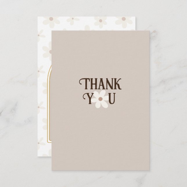 Natural Daisy Boho Thank You Card (Front/Back)