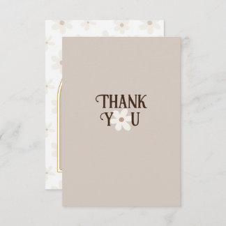 Natural Daisy Boho Thank You Card