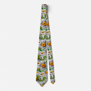 Natural Daisy Flower Floral Cottagecore  Tie