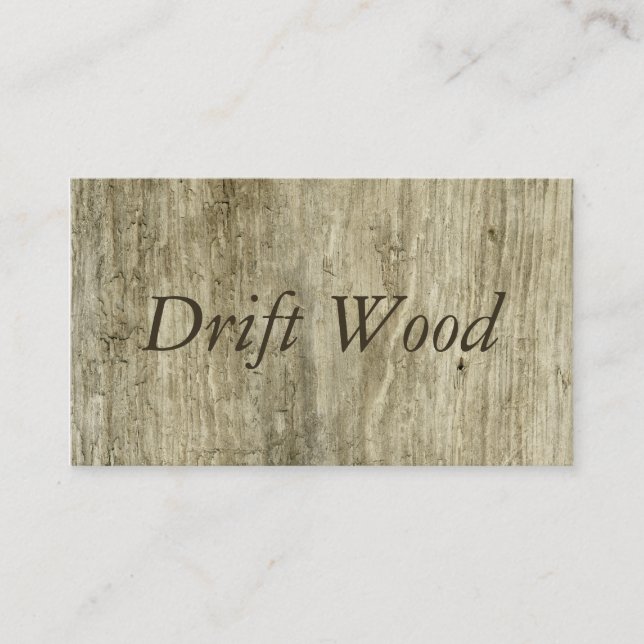 Natural Driftwood Wooden Inspired Beach Wood Business Card (Front)