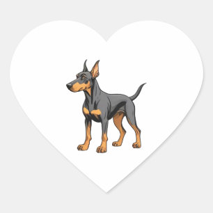 Natural Ear Doberman Art Print Classic T-Shirt Heart Sticker