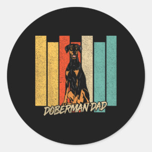 Natural Ear Doberman Dog Dad Dog Owner Fathers Day Classic Round Sticker