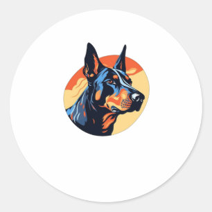 Natural Ear Doberman Lover 2 Classic Round Sticker