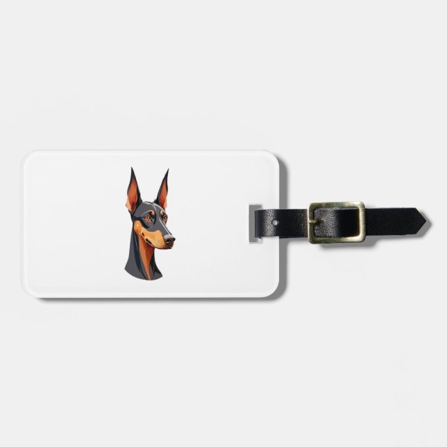 Natural Ear Doberman   Luggage Tag (Front Horizontal)