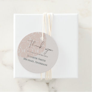 Natural Earth Sage Rose Blush Pink Thank You Favour Tags