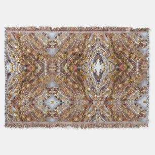 Natural Earth Tones Beads Print Throw Blanket