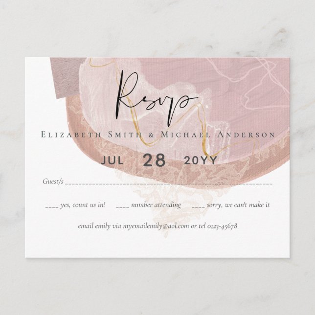 Natural Earthen Tones Abstract Wedding Postcard (Front)