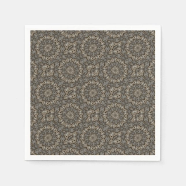 Natural Eath Tones Mandala Pattern Napkin (Front)