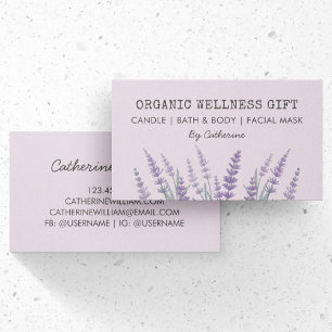 Natural Eco Organic Lavender Watercolor Floral Business Card