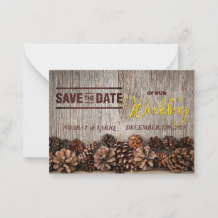 Natural Elegance: A Wooden Save the Date Invitatio Card