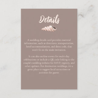 Natural Elegant Beach Seashell Enclosure Card