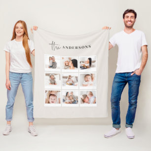 Natural elegant botanical photo simple family fleece blanket