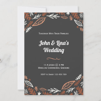 Natural & Elegant Leaves Invitation