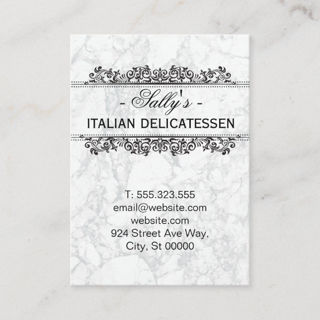 Natural Elements | White Marble Business Card (Front)