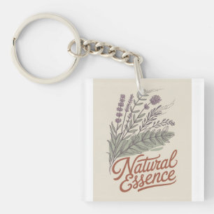 Natural Essence Vintage Botanical Wildflower Key Ring