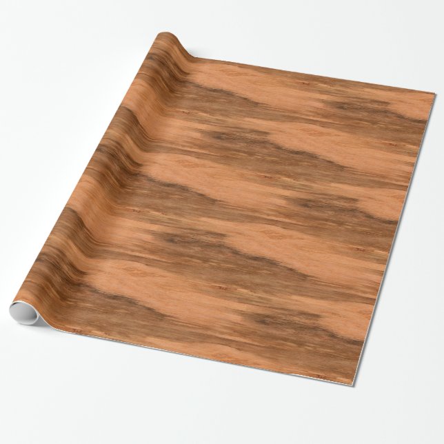 Natural Eucalyptus Wood Grain Look Wrapping Paper (Unrolled)