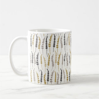 Natural Fern Print in Gold and Grey Coffee Mug