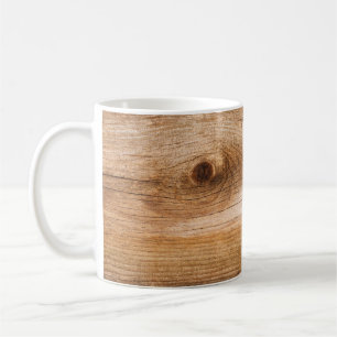 Natural fir wood: textured surface coffee mug