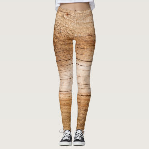 Natural fir wood: textured surface leggings
