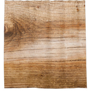 Natural fir wood: textured surface shower curtain