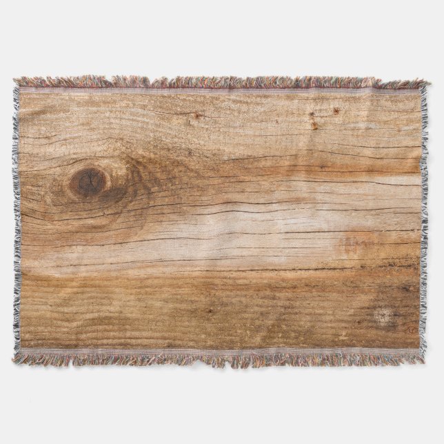 Natural fir wood: textured surface throw blanket (Front)