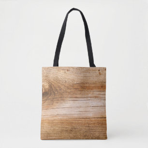 Natural fir wood: textured surface tote bag