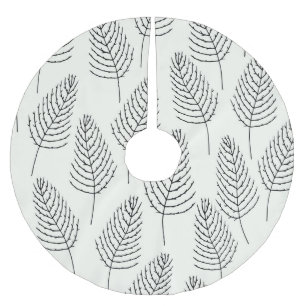 Natural Floral: Abstract White Vintage Brushed Polyester Tree Skirt