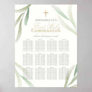 Natural Foliage First Holy Communion Seating Chart