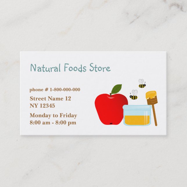Natural Food Store Business Card (Front)