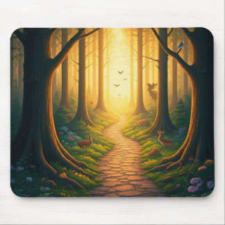 Natural forest and bird animal mouse pad