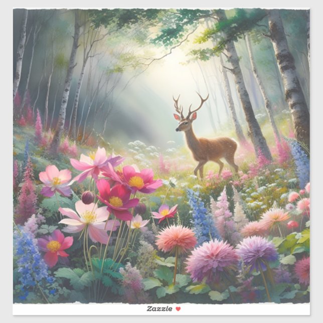 Natural Forest Deer Captured Artistically (Sheet)