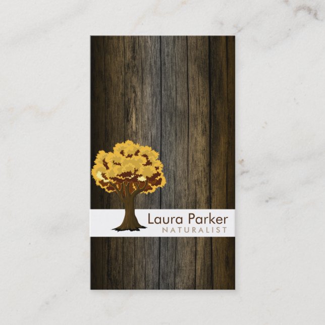Natural Forest Gold Tree Wood Care Landscape Lawn Business Card (Front)