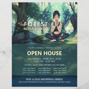 Natural Forest Yoga Fitness Meditation Instructor Flyer